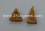 NGP8575 18*25mm - 25*40mm triangle druzy agate pendants wholesale