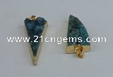 NGP8599 13*40mm - 20*35mm triangle druzy agate pendants wholesale