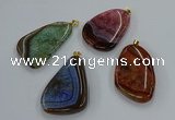 NGP8643 30*45mm - 35*50mm freeform druzy agate pendants wholesale
