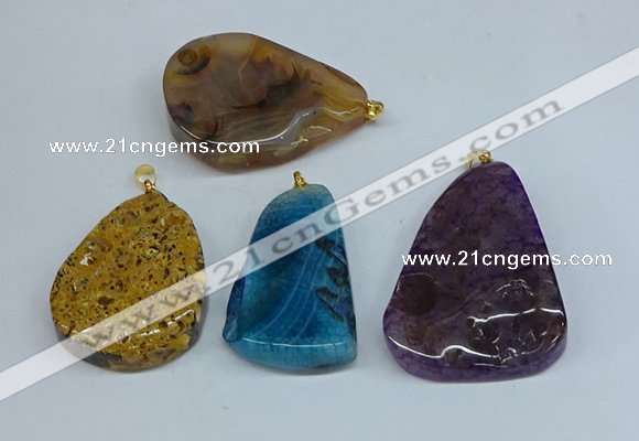 NGP8712 25*40mm – 35*50mm freeform agate pendants wholesale