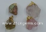 NGP8868 20*25mm - 30*40mm nuggets mixed quartz gemstone pendants
