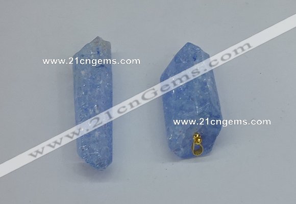 NGP8882 16*38mm - 25*60mm sticks crackle quartz pendants wholesale