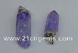 NGP8902 15*40mm - 18*60mm sticks crackle quartz pendants