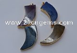 NGP9517 22*60mm - 25*65mm horn agate gemstone pendants wholesale