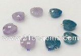 NGP9700 12mm faceted heart  mixed gemstone pendants wholesale