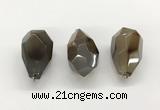 NGP9808 22*35mm - 25*40mm faceted nuggets agate pendants