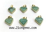NGP9885 14*16mm faceted amazonite pendant