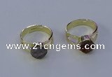 NGR1018 10mm coin druzy agate gemstone rings wholesale