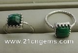 NGR1064 8*8mm square malachite gemstone rings wholesale