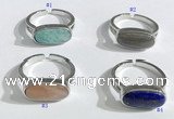 NGR1123 8*16mm oval mixed gemstone rings wholesale