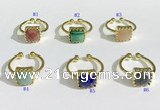 NGR1139 10mm square  mixed gemstone rings wholesale