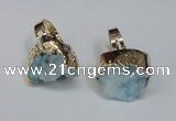 NGR132 18*25mm - 20*25mm freeform plated druzy quartz rings