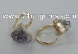 NGR135 15*20mm - 18*25mm freeform plated druzy amethyst rings