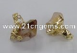 NGR144 18*25mm - 22*30mm faceted nuggets citrine gemstone rings
