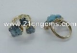NGR152 8*10mm - 15*20mm nuggets druzy quartz rings wholesale