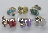 NGR154 8*10mm - 15*20mm nuggets druzy quartz rings wholesale