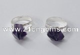 NGR168 10*14mm - 12*16mm faceted nuggets amethyst gemstone rings