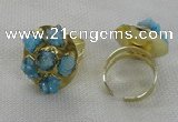 NGR179 25*30mm druzy agate gemstone rings wholesale