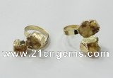 NGR186 8*10mm - 12*14mm freeform druzy agate gemstone rings
