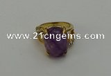 NGR2002 10*15mm faceted oval amethyst gemstone rings wholesale
