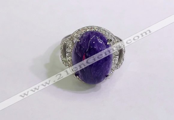 NGR3044 925 sterling silver with 12*16mm oval charoite rings