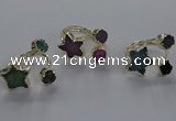 NGR365 8mm coin & 15*16mm star druzy agate rings wholesale