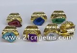 NGR380 15*20mm - 20*25mm freeform druzy agate rings wholesale