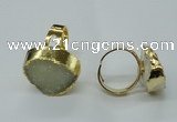 NGR65 15*20mm - 18*25mm freeform plated druzy agate rings