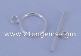 SSC01 5pcs 8mm donut 925 sterling silver toggle clasps