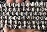 CAA6191 15 inches 8mm faceted round electroplated Tibetan Agate beads