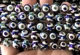 CAA6227 10mm faceted round AB-Color electroplated Tibetan Agate beads