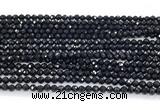 CON120 15.5 inches 2mm faceted round black onyx gemstone beads