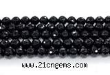 CON126 15.5 inches 10mm faceted round black onyx gemstone beads