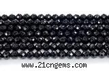 CON131 15.5 inches 6mm faceted round black onyx gemstone beads