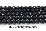 CON133 15.5 inches 10mm faceted round black onyx gemstone beads