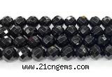 CON135 15.5 inches 14mm faceted round black onyx gemstone beads