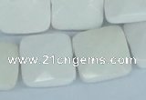 CAA06 15.5 inches 18*18mm faceted square white agate gemstone beads