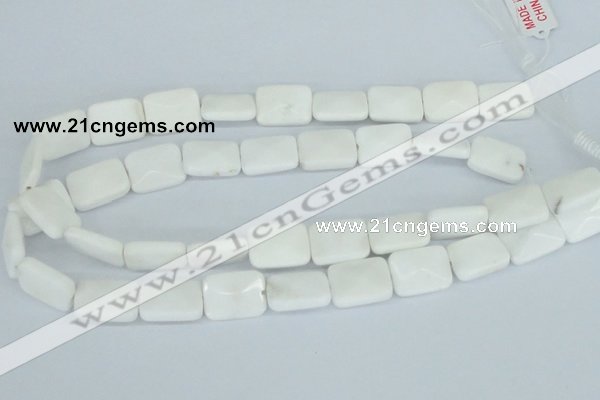 CAA08 15.5 inches 15*20mm faceted rectangle white agate gemstone beads