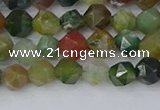 CAA1026 15.5 inches 6mm faceted nuggets Indian agate beads