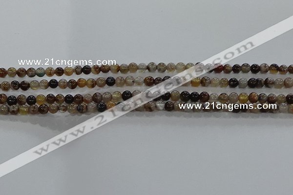 CAA1035 15.5 inches 4mm round dragon veins agate beads wholesale