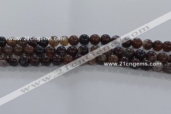 CAA1038 15.5 inches 10mm round dragon veins agate beads wholesale