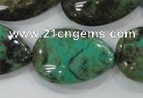 CAA104 15.5 inches 20*30mm flat teardrop grass agate gemstone beads