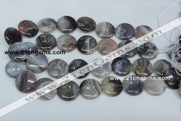 CAA106 15.5 inches 25mm coin botswana agate gemstone beads