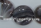 CAA107 15.5 inches 30mm coin botswana agate gemstone beads