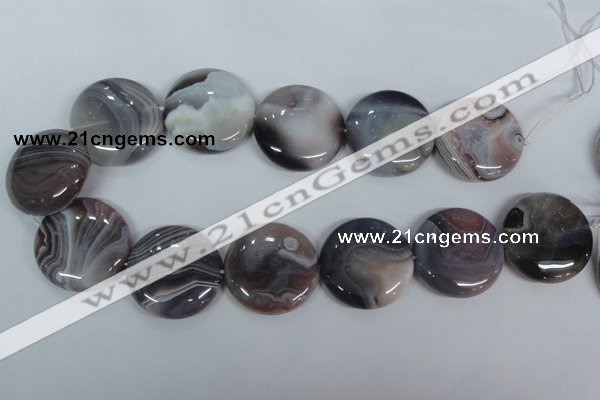 CAA107 15.5 inches 30mm coin botswana agate gemstone beads