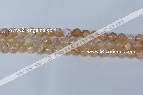 CAA1073 15.5 inches 10mm round sakura agate gemstone beads