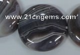 CAA109 15.5 inches 40mm coin botswana agate gemstone beads