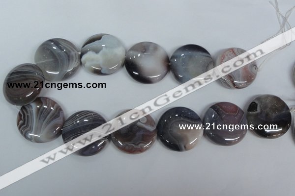 CAA109 15.5 inches 40mm coin botswana agate gemstone beads