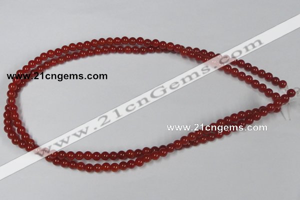 CAA110 15.5 inches 5mm round red agate gemstone beads wholesale