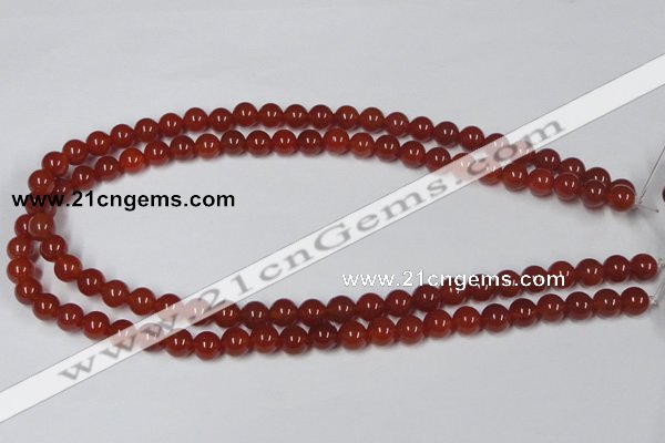 CAA111 15.5 inches 8mm round red agate gemstone beads wholesale